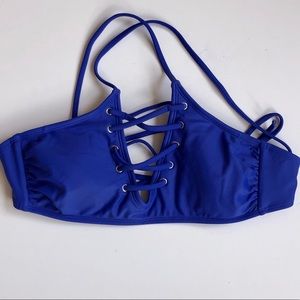 Strappy Blue Bikini Top